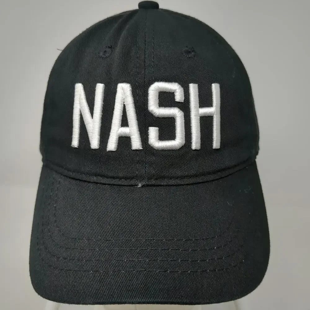 The Nash Collection Baseball Cap Black One Size Slideback Nash Embroidered Hat